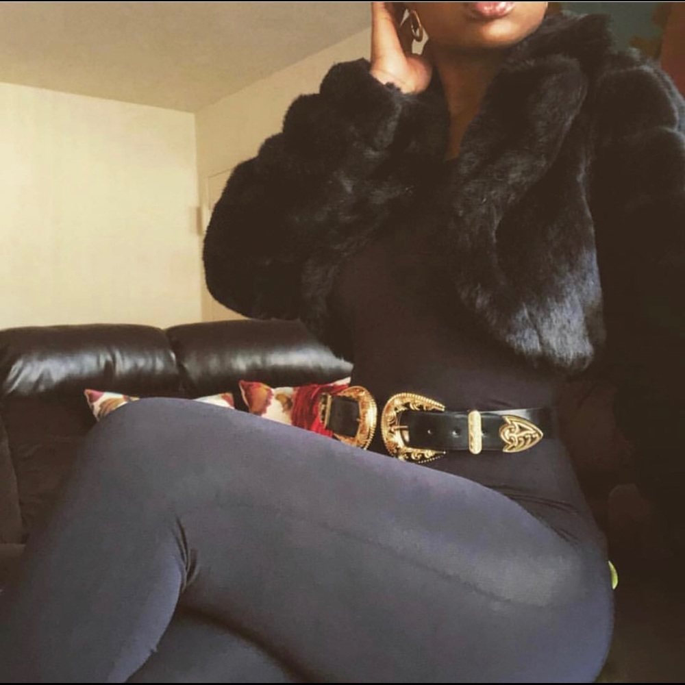 “The Black fur bubble coat”